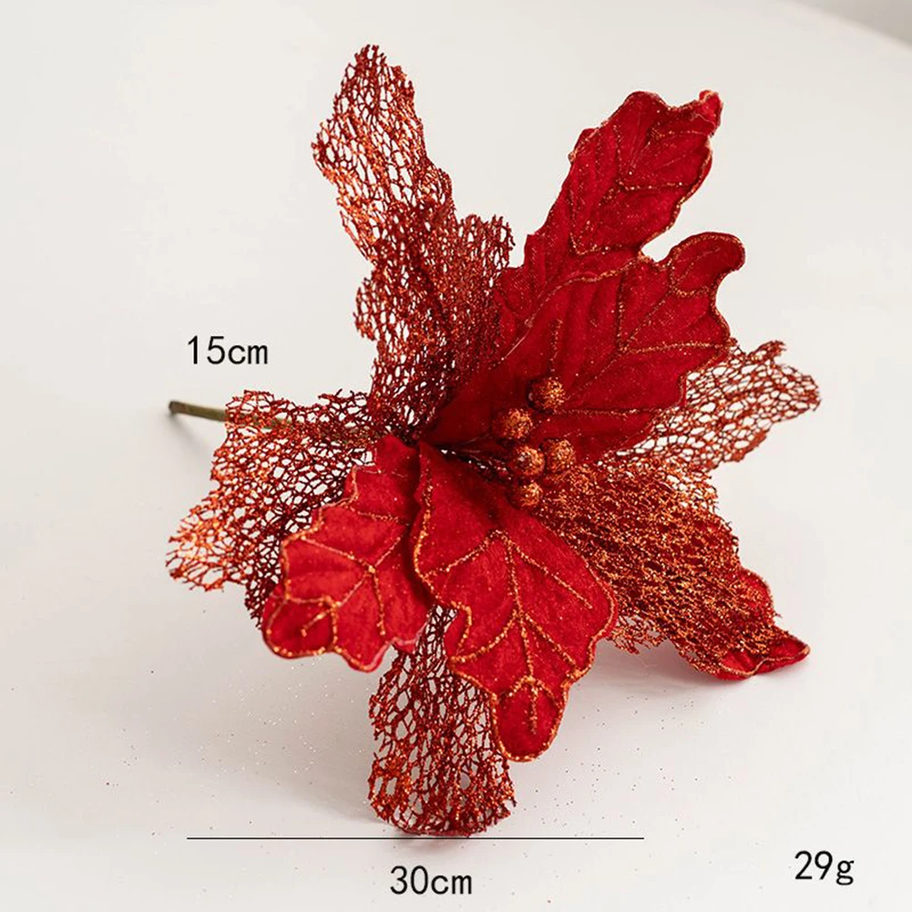 

Artifical Flower Christmas Flower Christmas Trees 15cm*30cm Brand New Cloth+Plastic Durable Practical Christmas