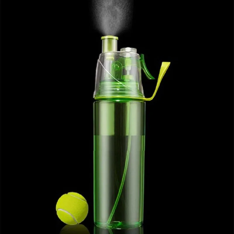 

Creative Spray Water Bottles Cool Summer Portable Outdoor Sports Bicycle Cycling Gym Drinking Atomizing Drinkware Bottle 600ml