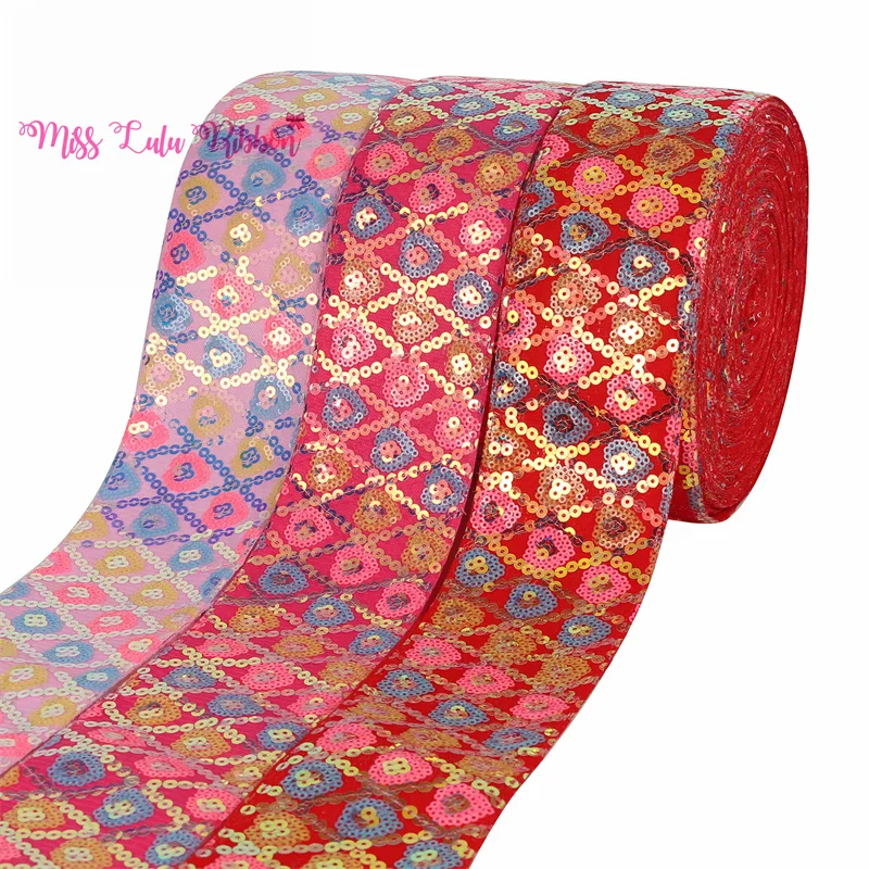 

Радужная лента с пайетками в форме сердца, 3 дюйма, 75 мм, 25 ярдов/рулон