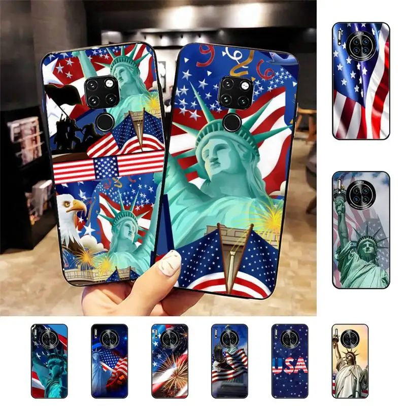

America USA Flag Statue of Liberty Phone Case For Huawei Nova 3I 3E mate 20lite 20Pro 10lite Luxury funda case