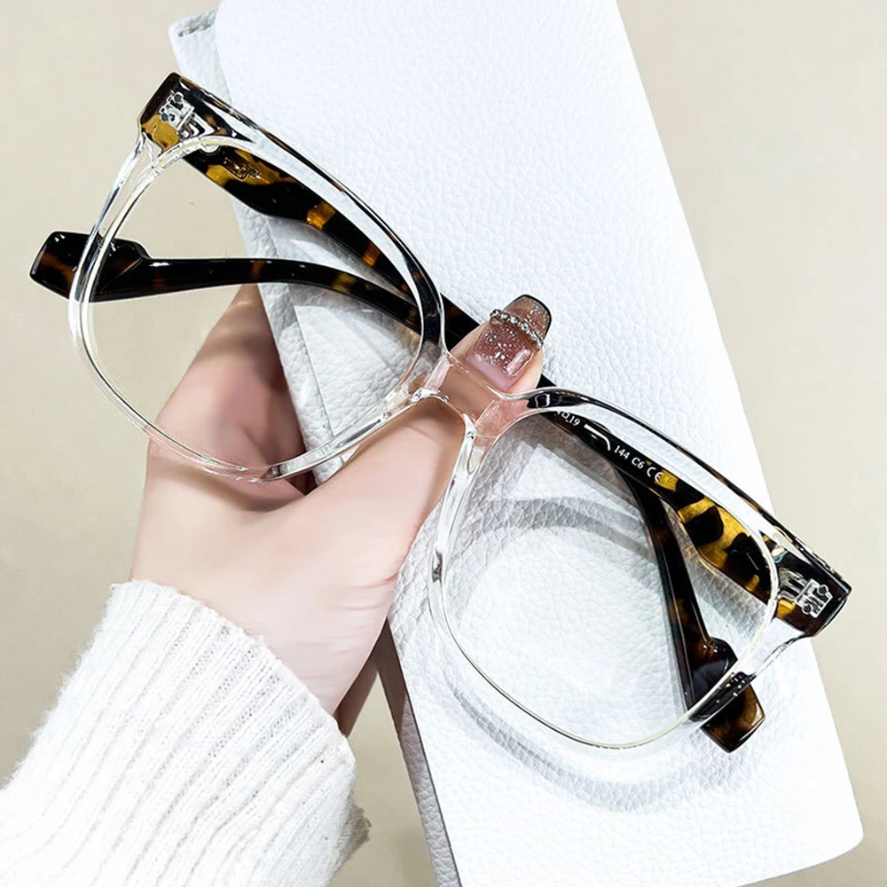 

Square Big Frame Blue Ray Blocking Metal Glasses Men Women Anti Blue Light Computer Goggles Myopia Prescription Frames