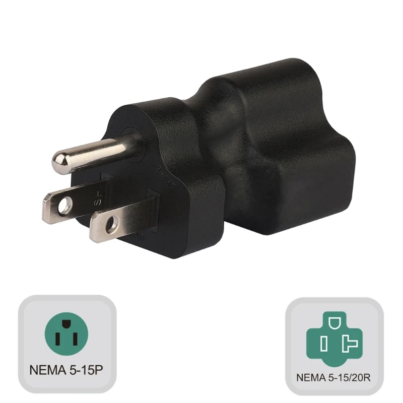 

Nema 5-15P to Nema 5-15 & 20R AC Power Adapter,5-15P Kettle Plug Male Power Adaptor 3-Pole DIY Wiring Acessory Drop Shipping