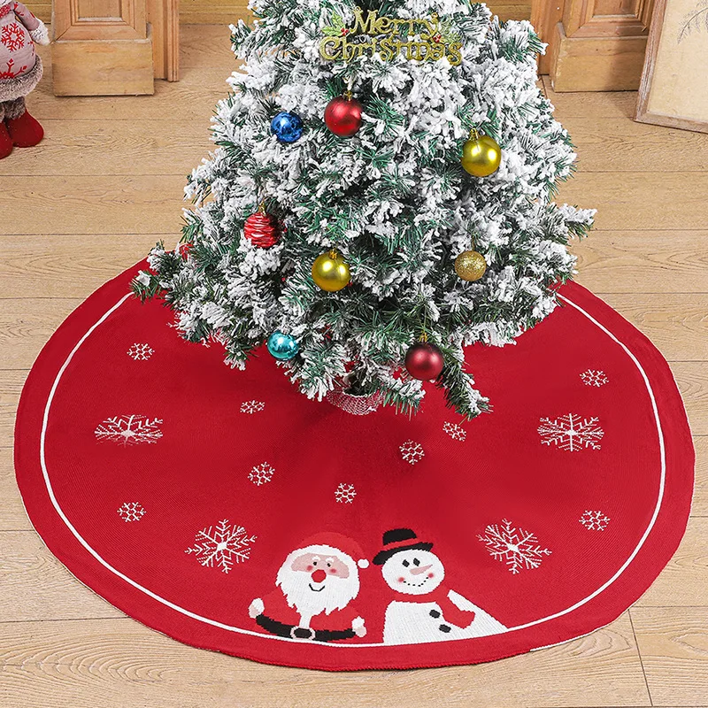 

Christmas Tree Skirt Knitted Tree Skirt Apron Christmas Tree Skirt Knitted Old Man Snowman Christmas Decoration Supplies