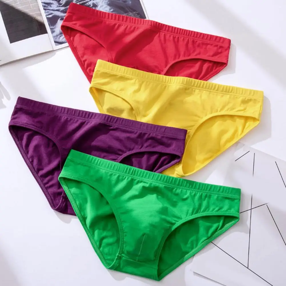 

Adult Trendy Low Waist Cotton Underpants Soft Cotton Briefs Wear-resistant Man Clothes
