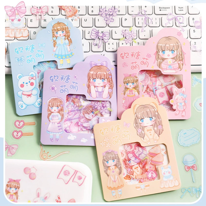 

45sheet Cartoon Stickers Fresh Girly Pink Sticker For Children Notebook Scrapbooking Journal Decorate Stickers Can Be Repeatedly