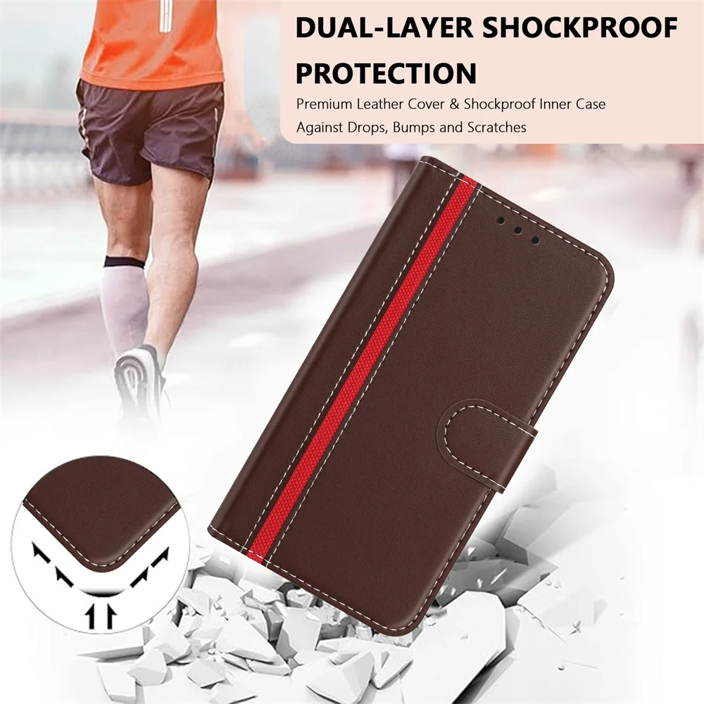 Фото Чехол Nubia Focus Pro Calf Leather Case 2025 для ZTE Blade V40S V50 V60 V70 Vita V60 Design Axon 60 Lite V70 Max Music 2 Wallet Flip C №4