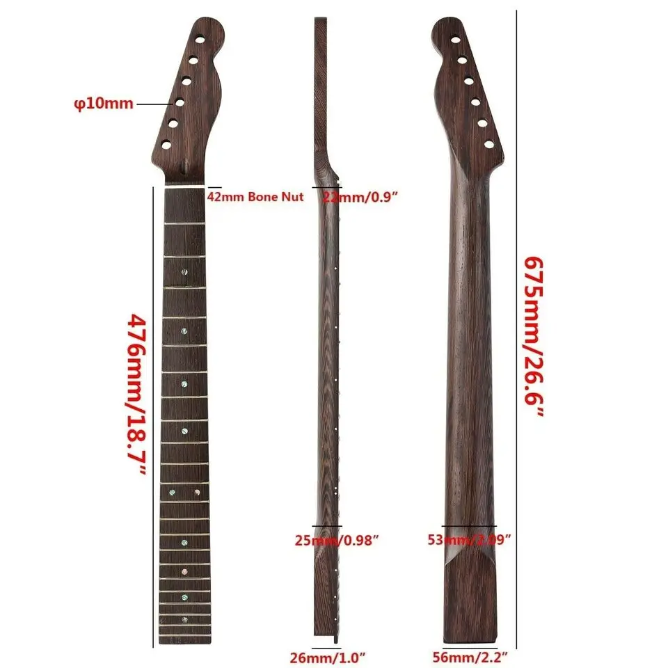 22 Лады для гитары Neck Wenge Maple точечная отметка Абалон Gloss