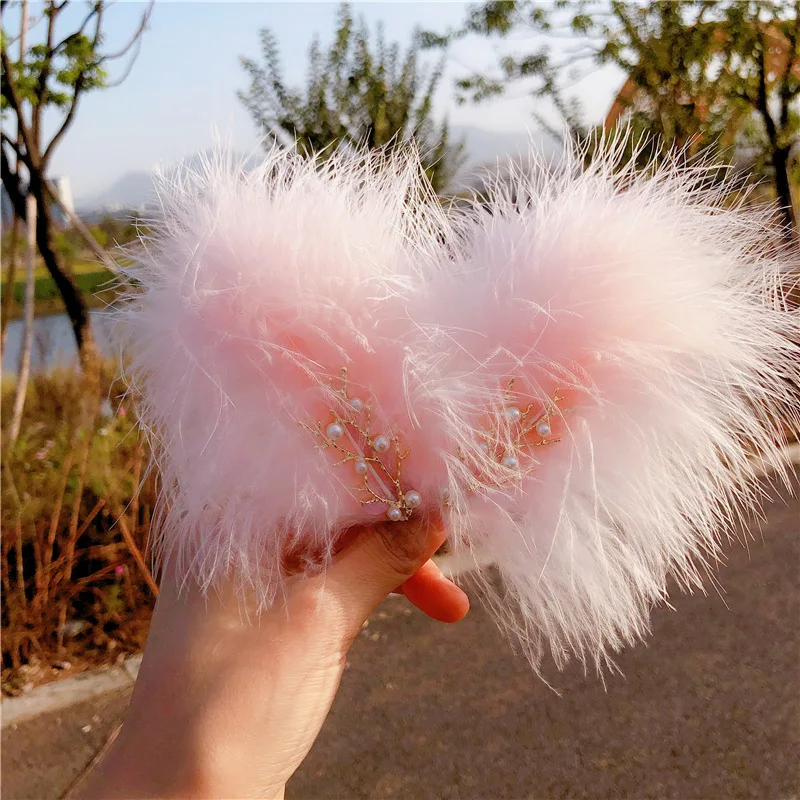 Заколки для волос с белыми перьями 1 шт. |