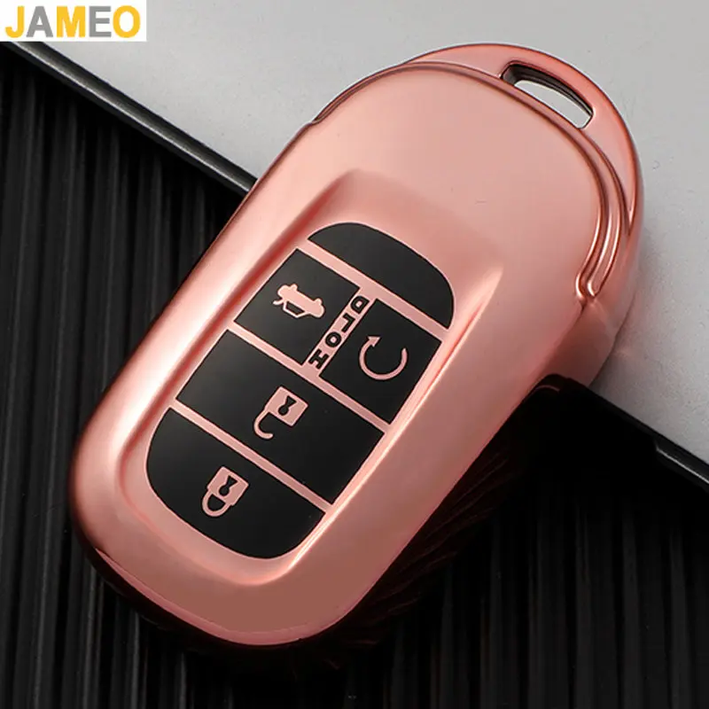 

ТПУ чехол для автомобильного ключа дистанционного управления чехол оболочка для ключа 4 кнопки защитный держатель для ключа брелок для Honda ...