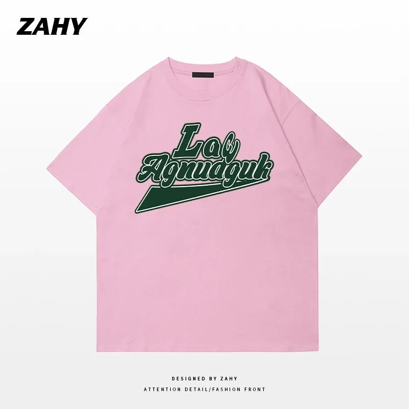 Мужская Тяжелая Хлопковая Футболка В Стиле Ретро С Английским Буквенным Принтом