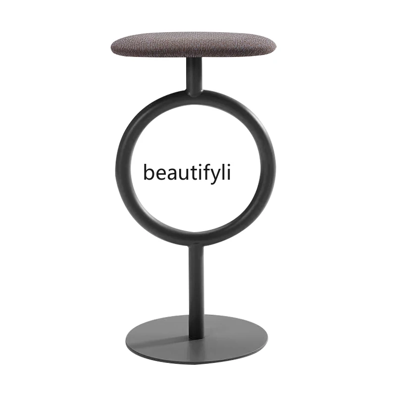 

yj Minimalist Chair Geometric Metal Fabric Leisure Chair Living Room Bar High Chair Dining Chair