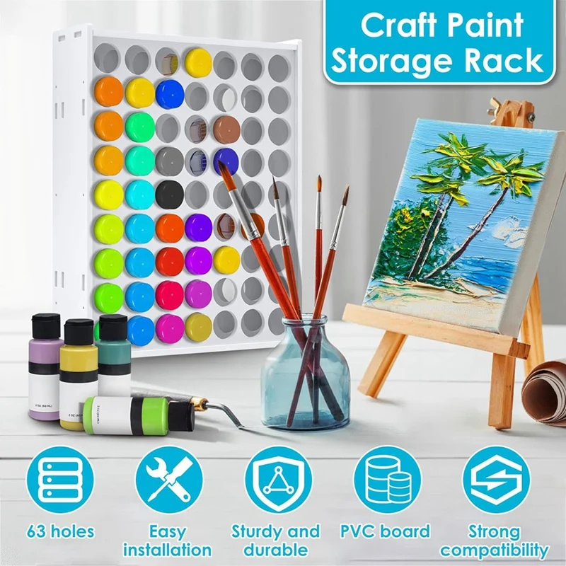 Органайзер для хранения красок 63 отверстия