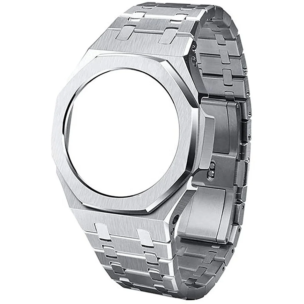 

GMAS2100 Casioak Mini полностью металлический мод набор для часов чехол ободок с винтом ремешок для часов сделай сам из нержавеющей стали для наимень...