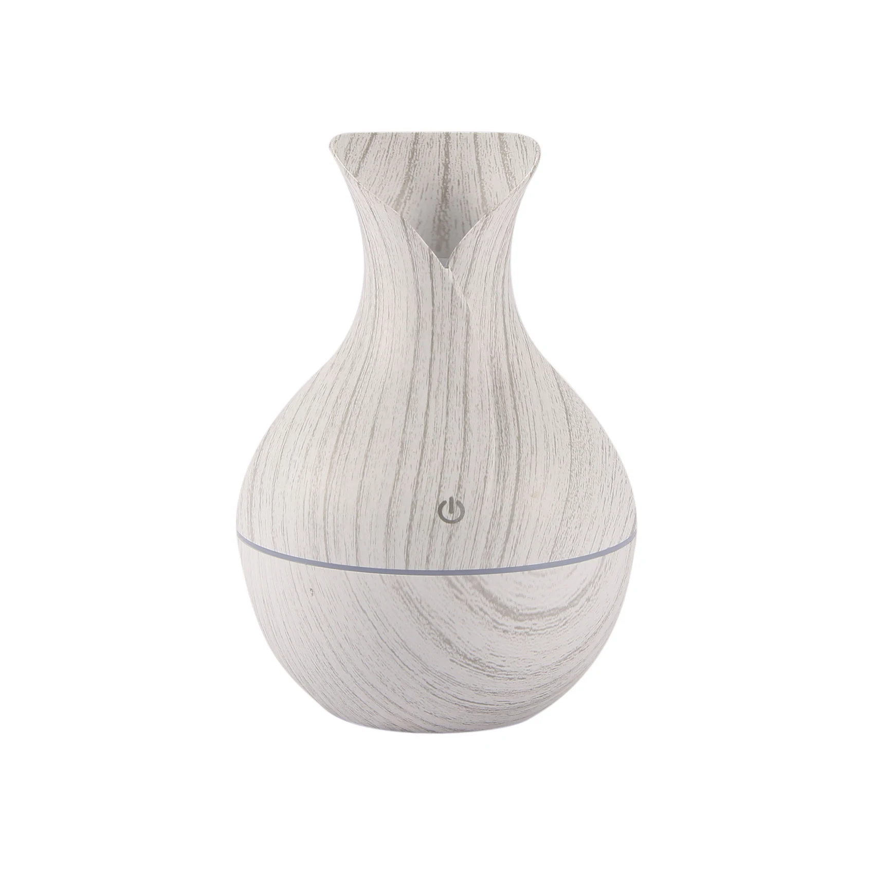 

130Ml Mini Electric Air Humidifier Usb Charge Aroma Diffuser Ultrasonic White Wood Grain with 7 Color Led Light for Home