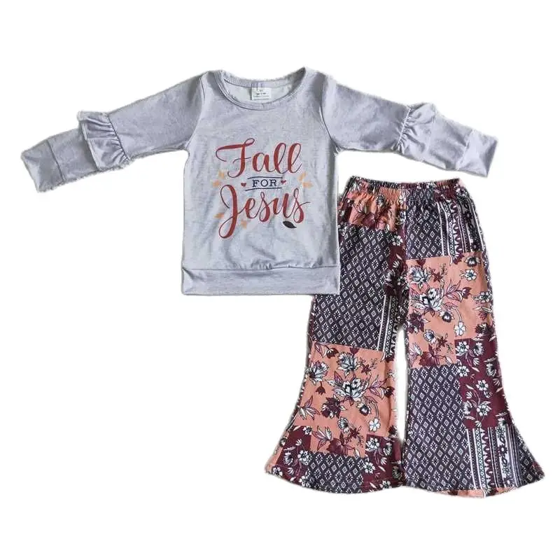 

Одежда для девочек GSPO0126, длинные брюки с длинным рукавом и цветочным принтом