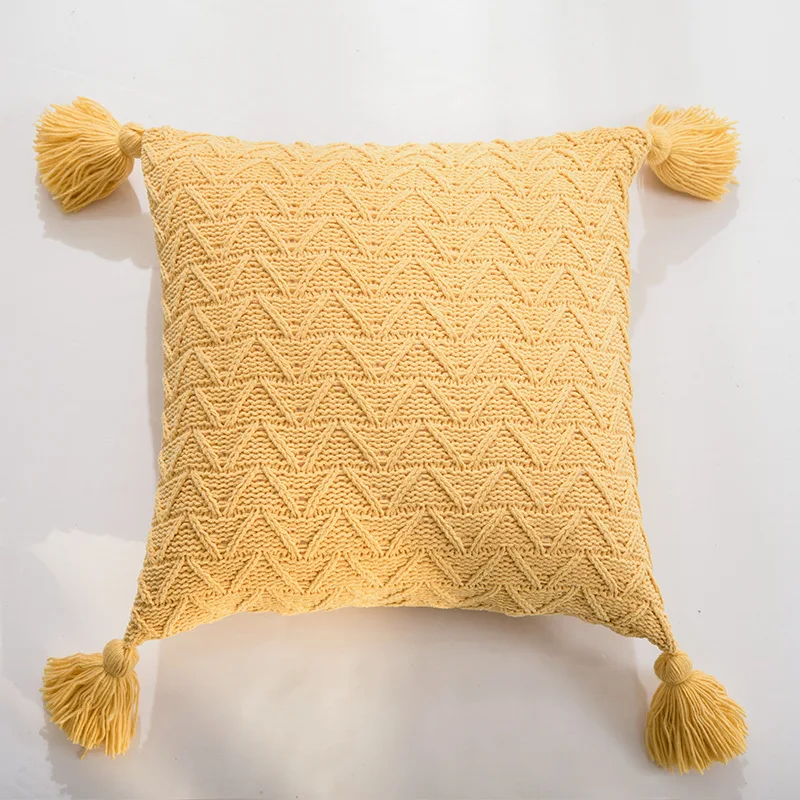 

Chenille Knitted Pillowcase Nordic Style Home Soft Decoration Without Pillow
