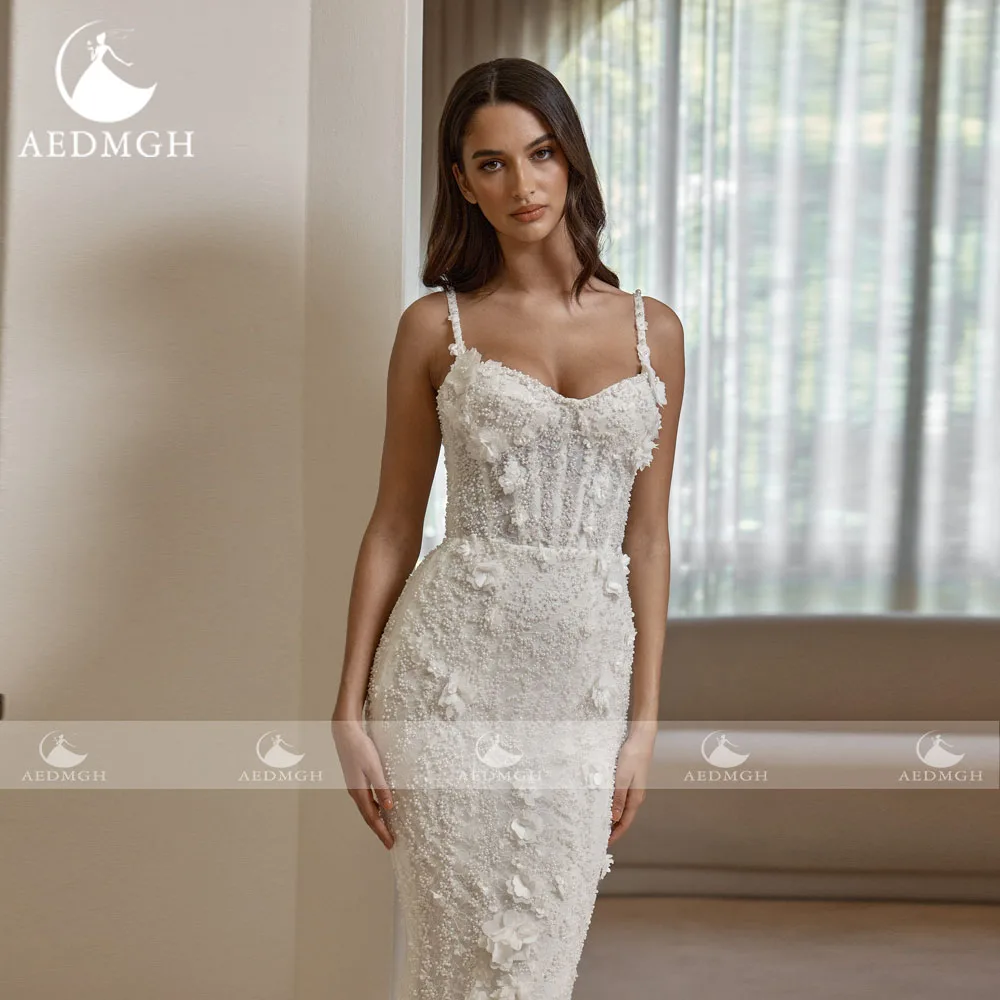 Aedmgh Русалка Сексуальные свадебные платья Милая Vestido De Novia Кружева 3D цветы со съемным шлейфом Винтажное свадебное платье на заказ (art.: 3920cf4df4e5e) - 3920cf4df4e5e