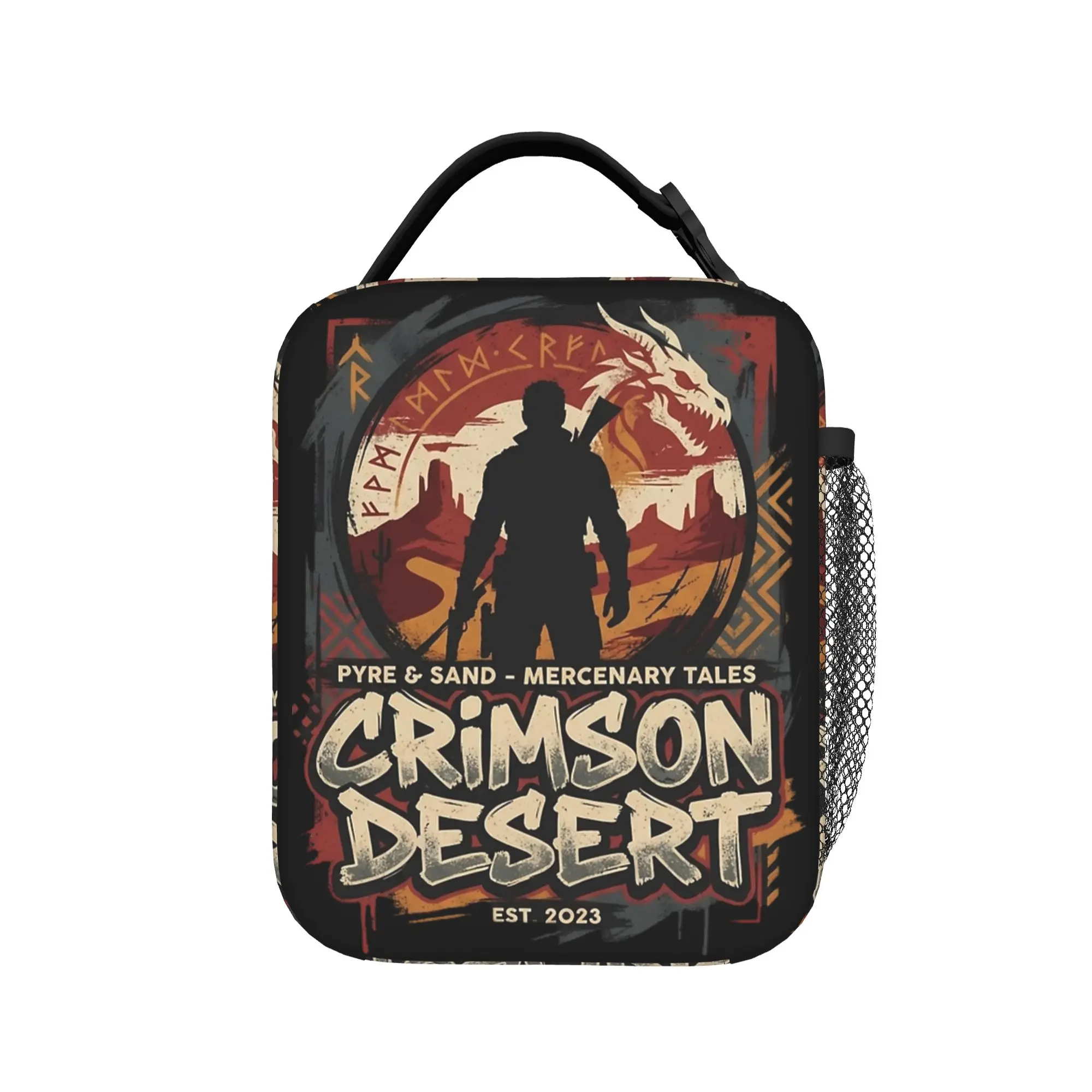Фото Термосумка-холодильник Kliff Crimson Desert Greymane Leader Action Hero для обедов, ланч-бокс, сумка-тоут для колледжа, уличная сумка для еды №1