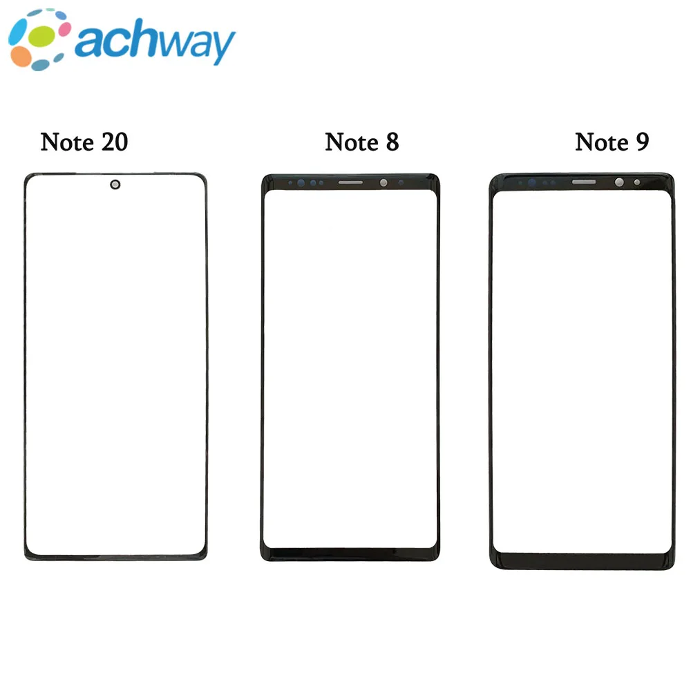 Black New For Samsung Galaxy note 20 Front Screen Glass Outer Lens note 8 Touch Panel Replace For samsung note 9 with OCA