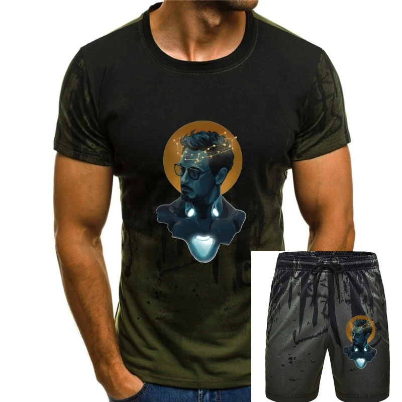 

Футболка с изображением Железного человека, футболка с изображением Тони Старка из игры Мстители, футболка с коротким рукавом для молодых людей среднего возраста, футболка