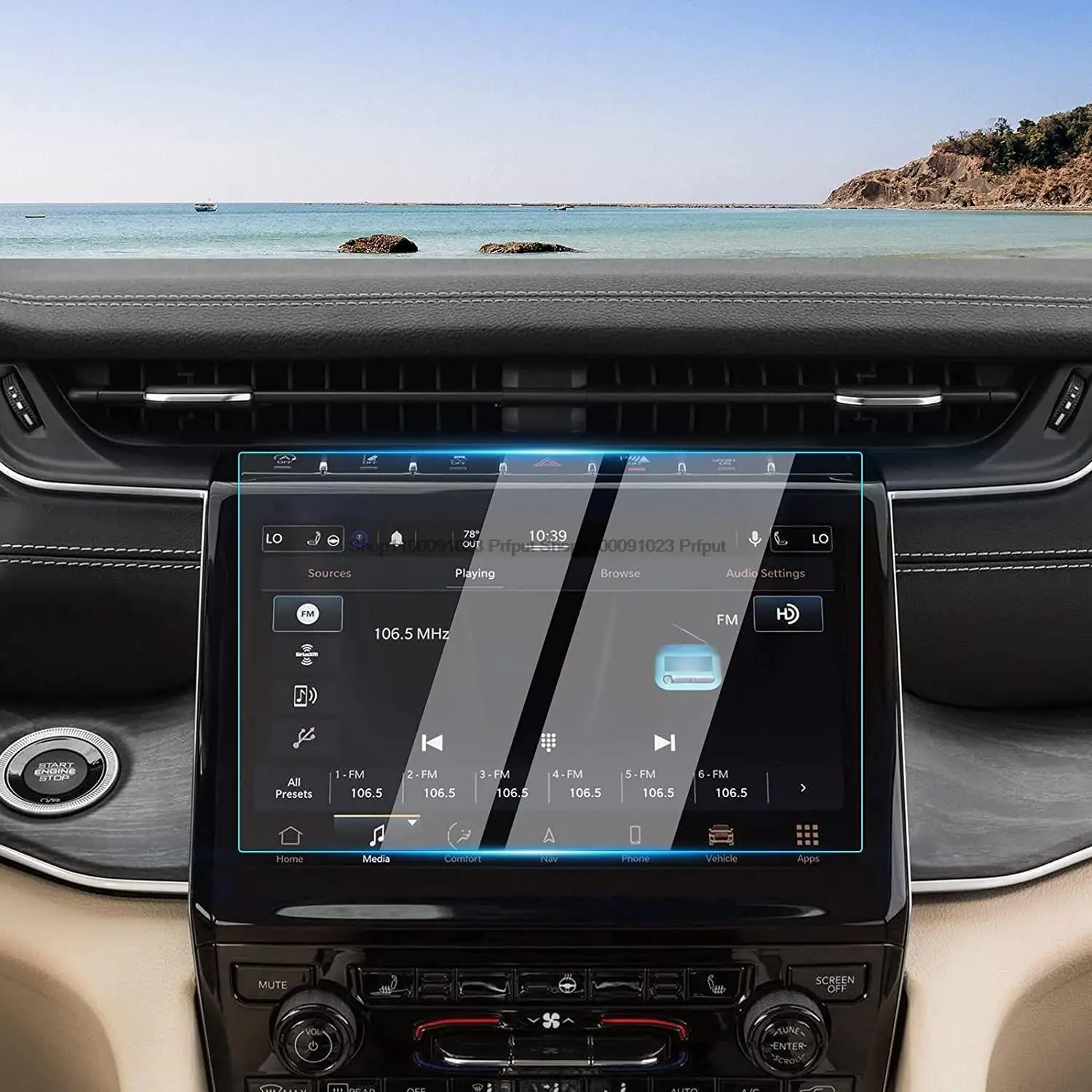 

Пленка из закаленного стекла для Jeep Grand Cherokee L 2021 2022 2023, защита экрана навигации автомобиля, аксессуары для интерьера автомобиля