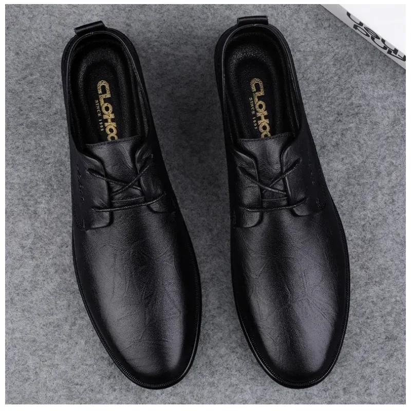 

Men's shoes 2023 new trend spring and autumn driving men's casual leather shoes men's leather soft soles middle-aged father's sh