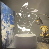 pokemon pikachu 3d acrylic led lamp for home childrens bedside lamp night light table kids lamp birthday gift christmas gifts