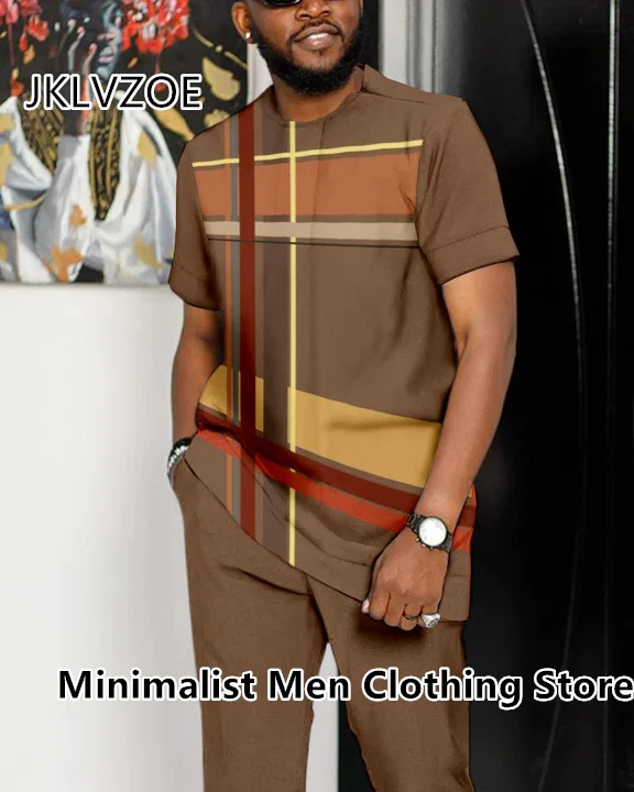 2023 Fashion Men Tracksuit Jogging Outfits 3D Print Trend T-Shirt+Long Pants Street Oversized Men's Clothes Sports 2 Piece Sets