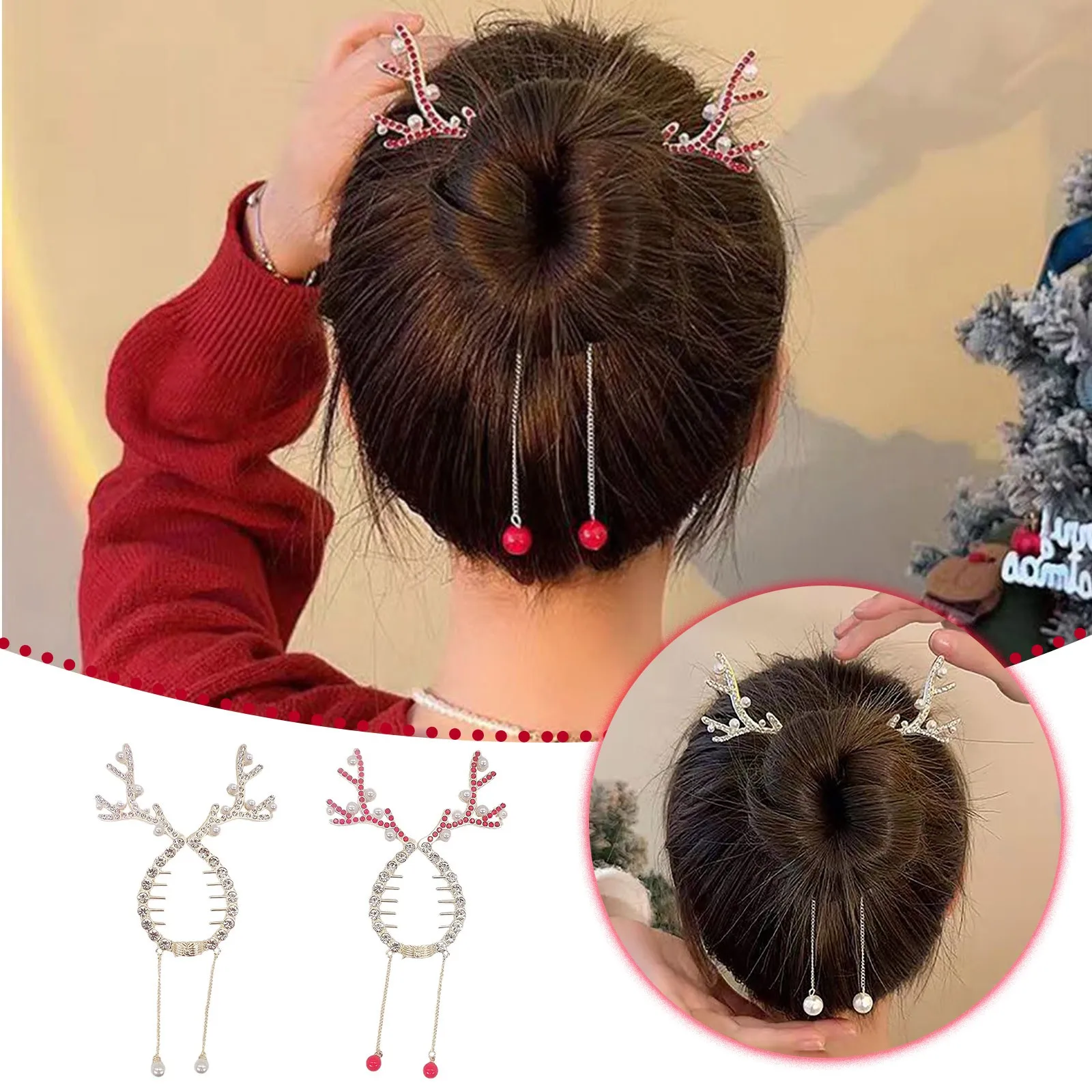 

Tassel Clip Christmas Headdress Christmas Hair Accessories Jewelry Christmas Decoration
