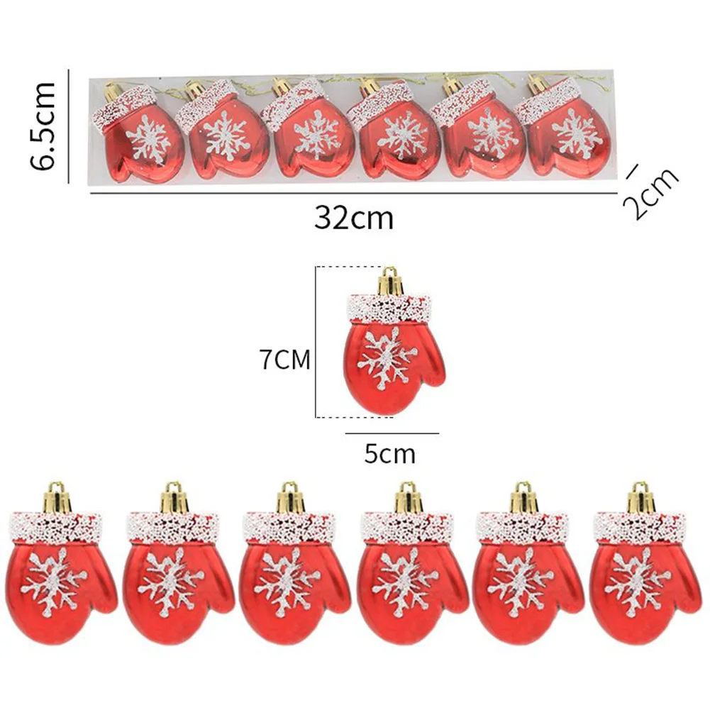 

6pcs Christmas Stockings Fabric Santa Claus Sock Gift Kids Candy Bag Snowman Deer Pocket Hanging Xmas Tree Ornament New Year