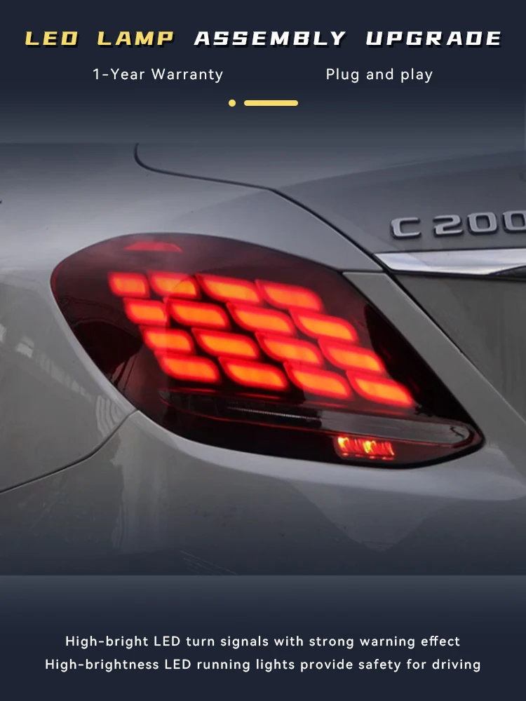 Задние фонари для Benz W205 C180 C200 C260 C300 2015-2021 модифицированная шкала дизайн дракона