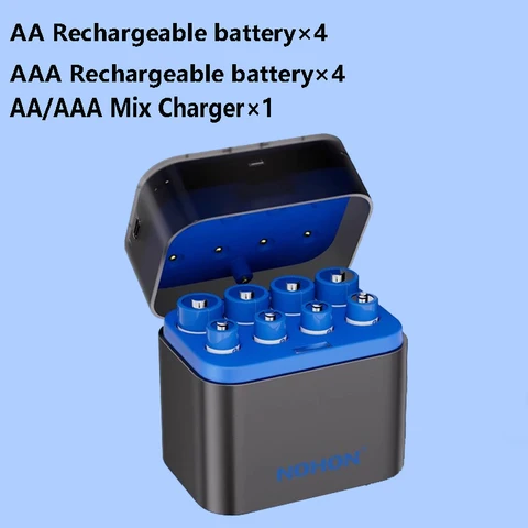 NOHON Перезаряжаемые батарейки Li-Ion АА 3600 мАч / ААА 1300 мАч