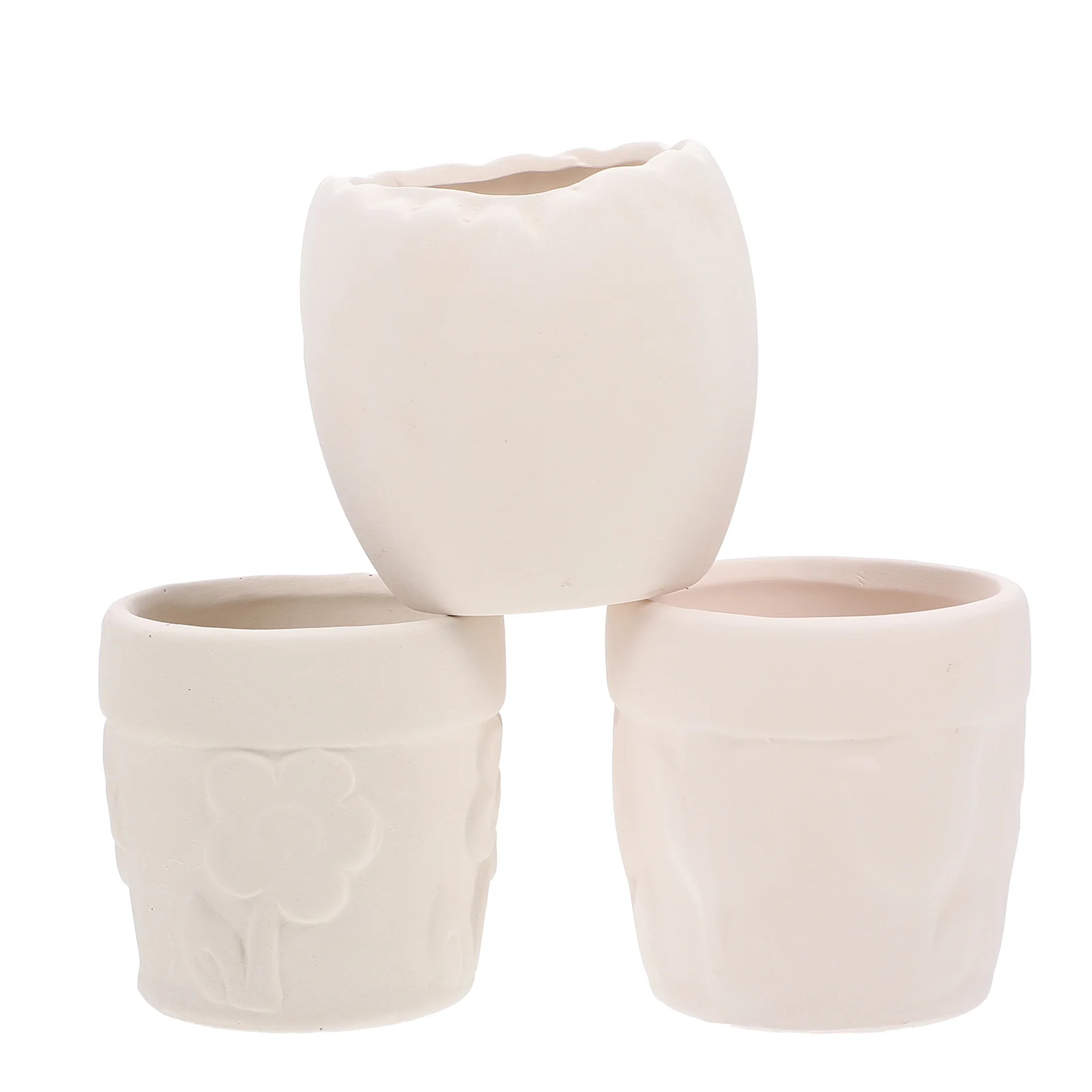 

3pcs Hand Painting Reusable Delicate Flower Container Ceramic Flower Pot