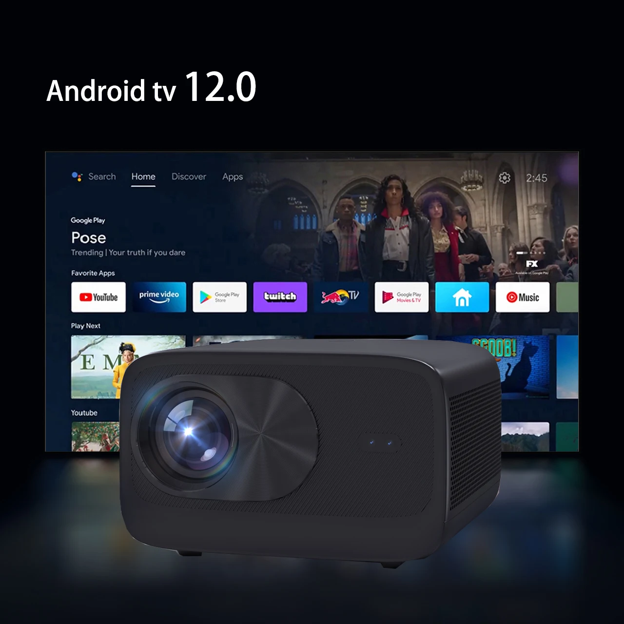 Фото [OEM/ODM] Умный проектор Wupro K-W125A Android 12, Wi-Fi6 BT5.0 LED HDR10, родной 4K UHD, автофокус, 500ANSI люмен, проектор №4