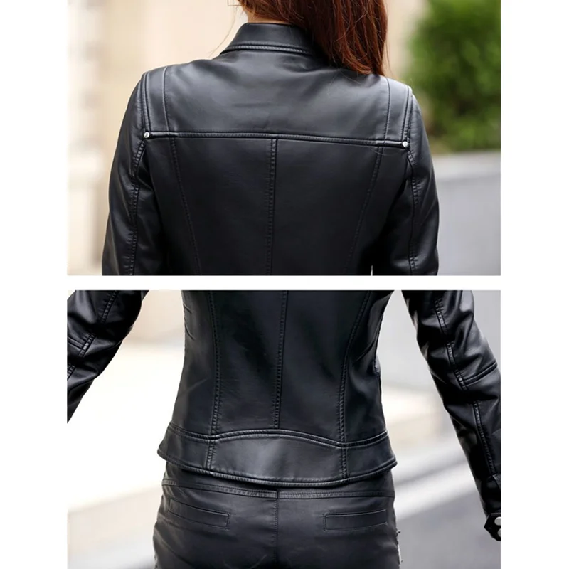 Autumn Winter Short Biker Genuine Leather Jacket Women 2022 New Slim Zipper Motorcycle Famale Clothing Streetwear Sheepskin Coat