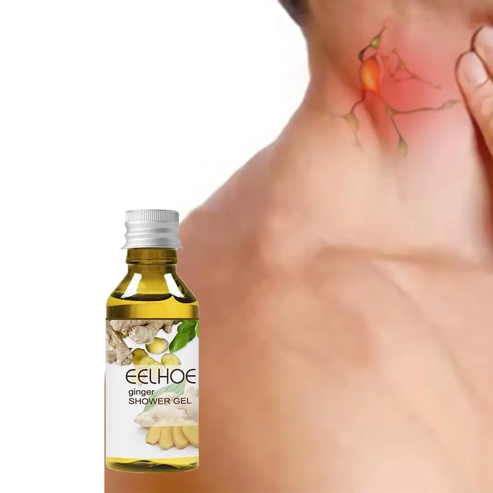 

50ML Lymphatic Drainage Herbal Shower Gel 50ml Weight Loss Ginger Body Wash Natural Ginger Shower Oil for Neck Armpit