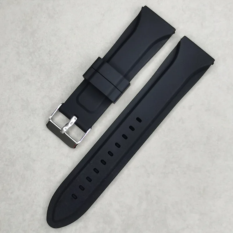 20mm 22mm 24mm Oil Pollution Prevention Dustproof Waterproof Sports Silicone Watch Strap Watch Band Bracelet