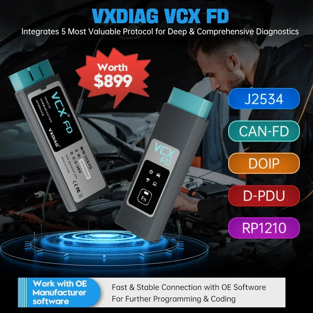 Лучший VXDIAG VCX FD для GM Opel Ford/Mazda 2 в 1 Программирование J2534 OBD2 диагностические