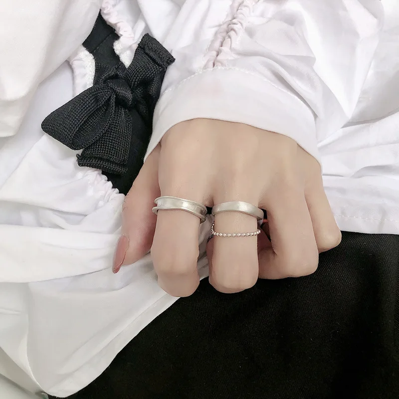 

FMILY Minimalist Geometric Ring S925 Sterling Silver New Fashion Chain Personality Tassel Hip-hop Jewelry for Girlfriend Gift