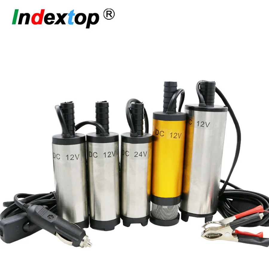 

Портативный Электрический погружной мини-насос, 12 В, 24 В постоянного тока для перекачки дизельного топлива, масла, воды, корпус из алюминиевого сплава, 12 л/мин, помпа для перекачки топлива