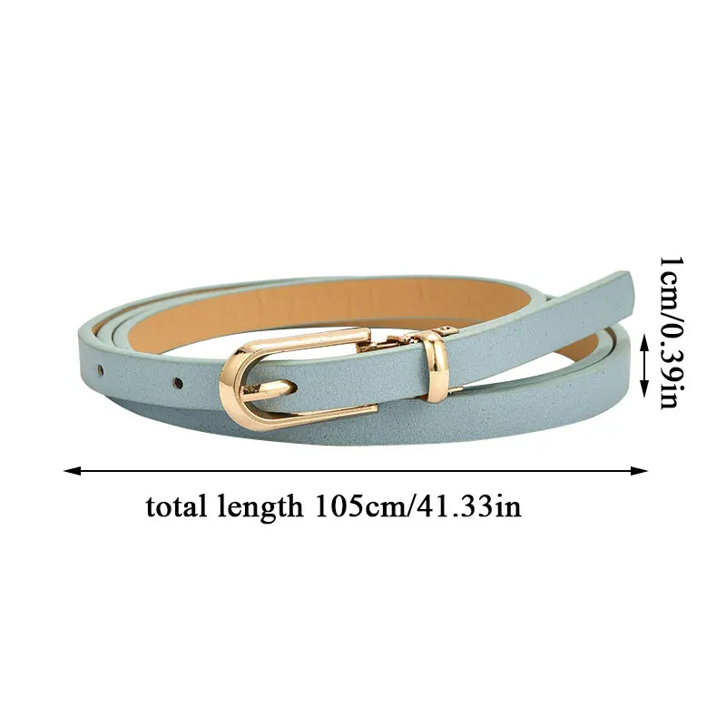 Fashion Women Belt PU Leather Thin Adjustable Waist Skinny Waistbands Solid Color Pants Jean Strap Alloy Pin Buckle |