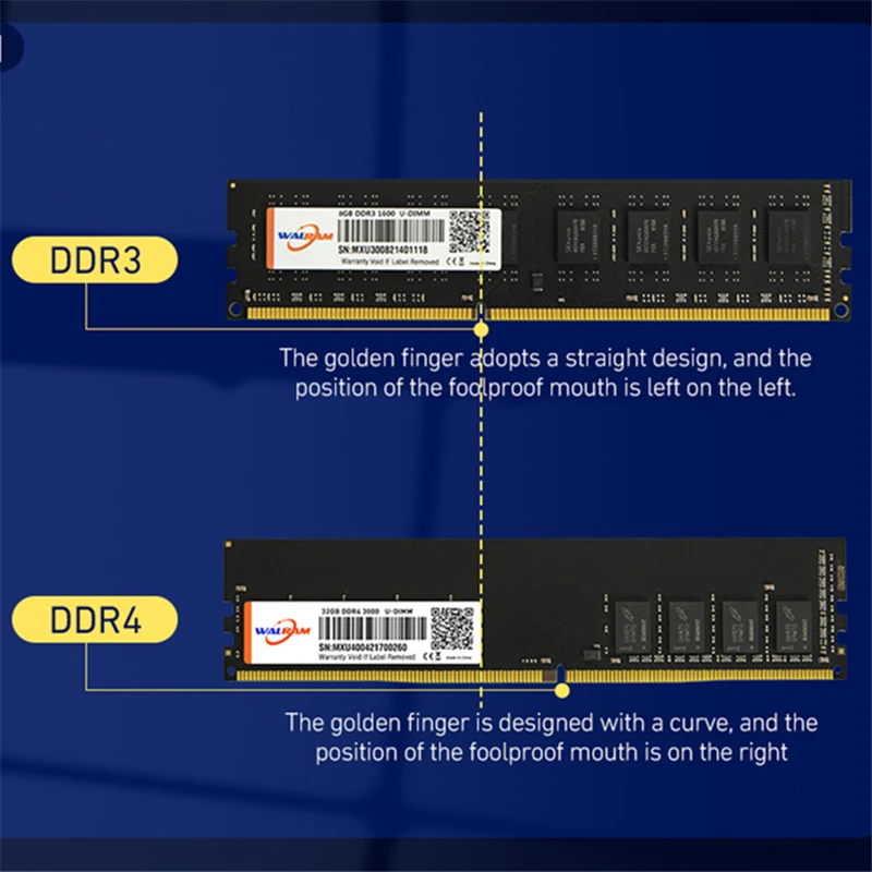 WALRAM Desktop PC Memory RAM Memoria Module DDR3 DDR4 PC3 1600Mhz 1333Mhz 1866MHz 2400MHz PC2 6400 4GB 8GB 16GB for intel AMD images - 6