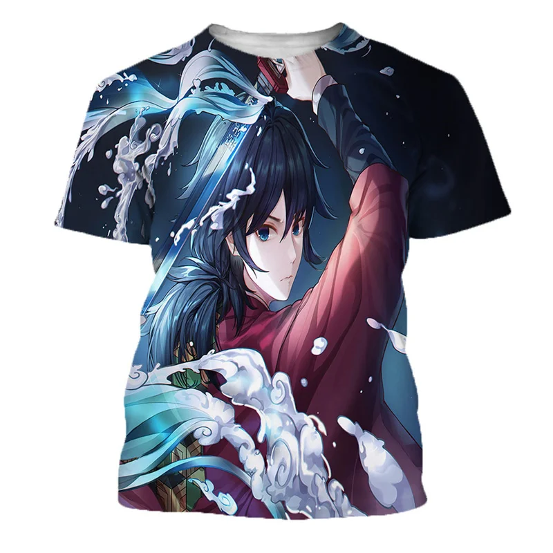 

Boys Girls Clothes Ghost Slayer Cartoon 3D Printed Tops Kids T Shirts Fashion Fun Summer Short Sleeves Kids O Neck