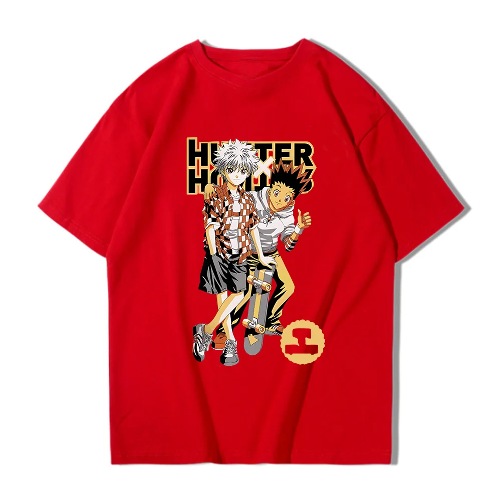 Футболка Hunter X 100% хлопковая футболка HxH для девушек оверсайз Летняя одежда топы с