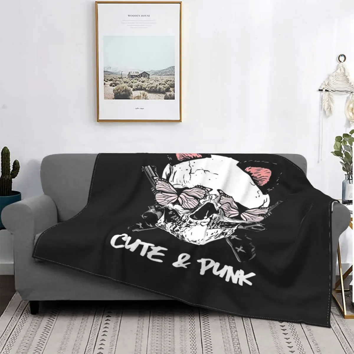 

Manta bonita y Punk para cama, manta a cuadros para sofá, manta con capucha para bebé