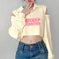 deeptown vintage y2k hoodies woman oversized harajuku cool korean style fashion crop top off shoulder female sweatshirt retro
