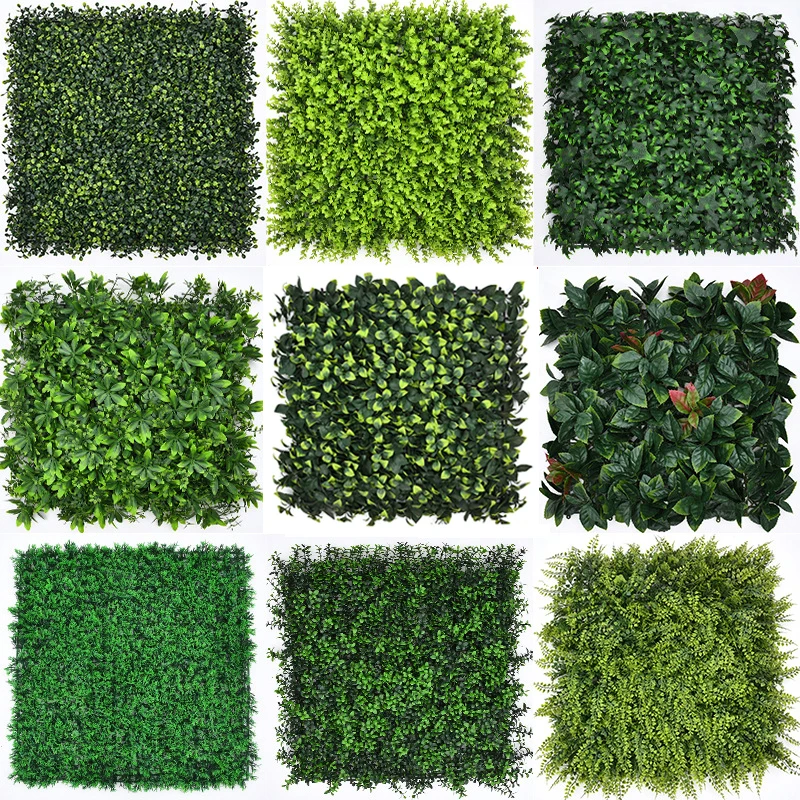 

50x50cm Artificial Plant Wall Panel Plastic Lawn DIY Wedding Home Party Garden Hotel Fake Plant Outdoor Interior Decoration