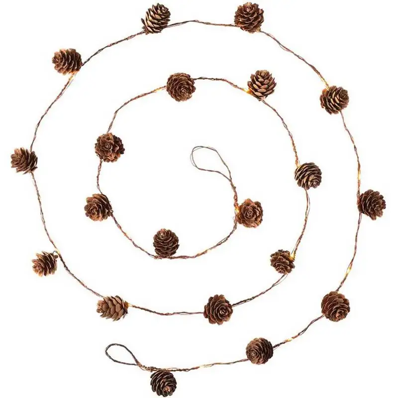 

Рождественская сосновая лампа, Рождественская гирлянда, гирлянда с 20 сосновые конусами, светильник лампа с дистанционным управлением, USB-св...