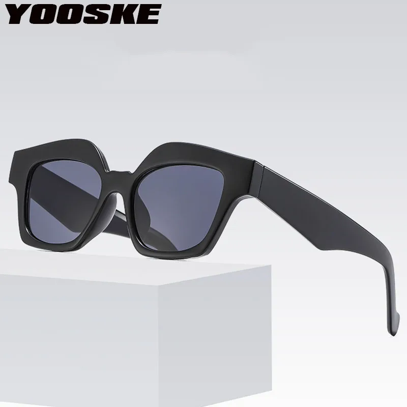 

Солнцезащитные очки YOOSKE «кошачий глаз» для мужчин и женщин, личные популярные дорожные очки особой формы, черного и синего цвета