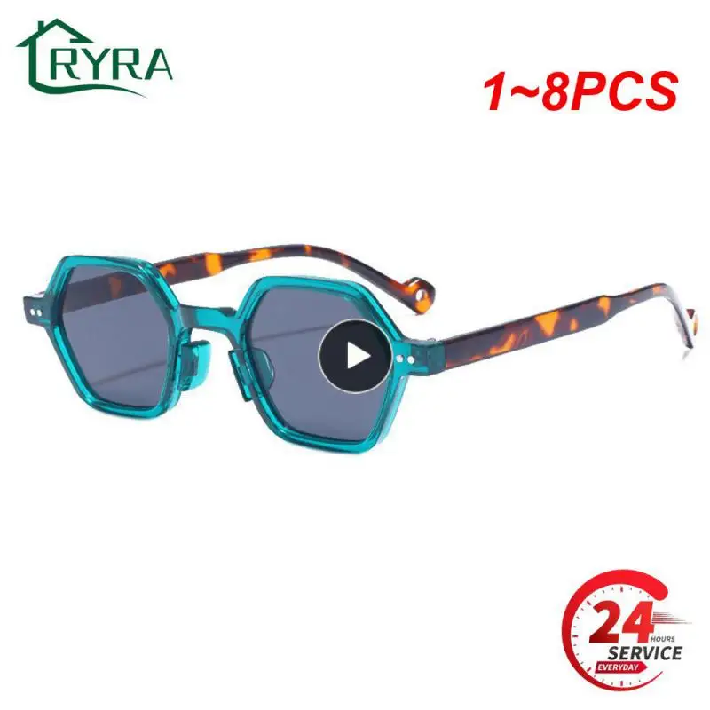 

Солнцезащитные очки в стиле ретро с двойной перемычкой для мужчин и женщин, модные градиентные трендовые ажурные леопардовые синие солнечные очки, 1-8 шт.